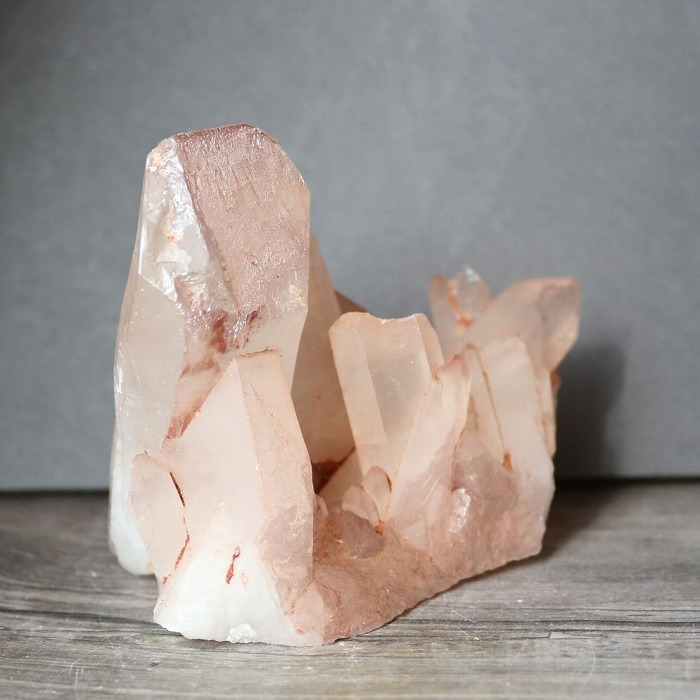 ピンク水晶パイライト共生クラスターNo.1400 ピンク水晶パイライト共生