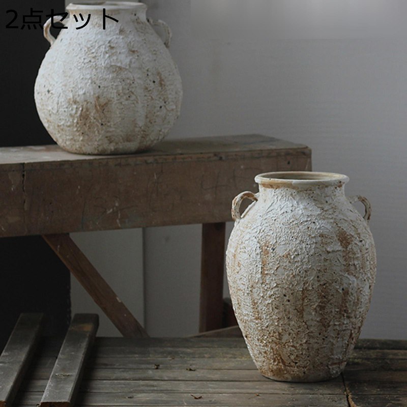 楽天市場】花瓶 土陶器 復古 手提げ 球体 陶器花器 セラミック花器