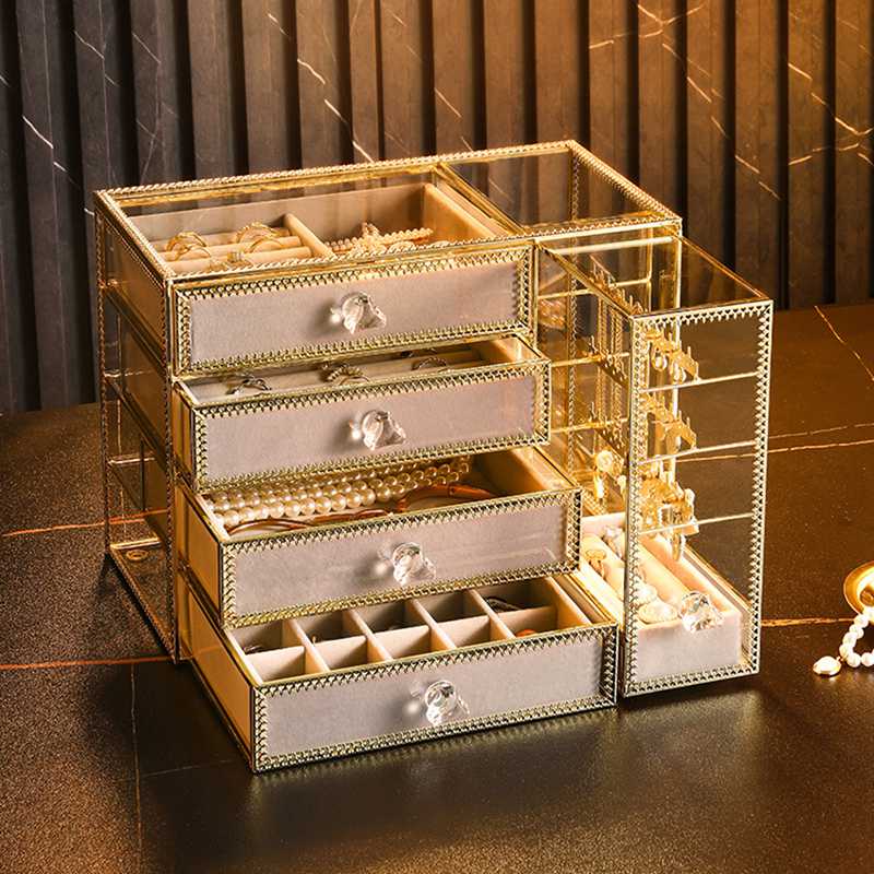 楽天市場】ジュエリーケース 引き出し式 仕切り板 間仕切り 透明蓋