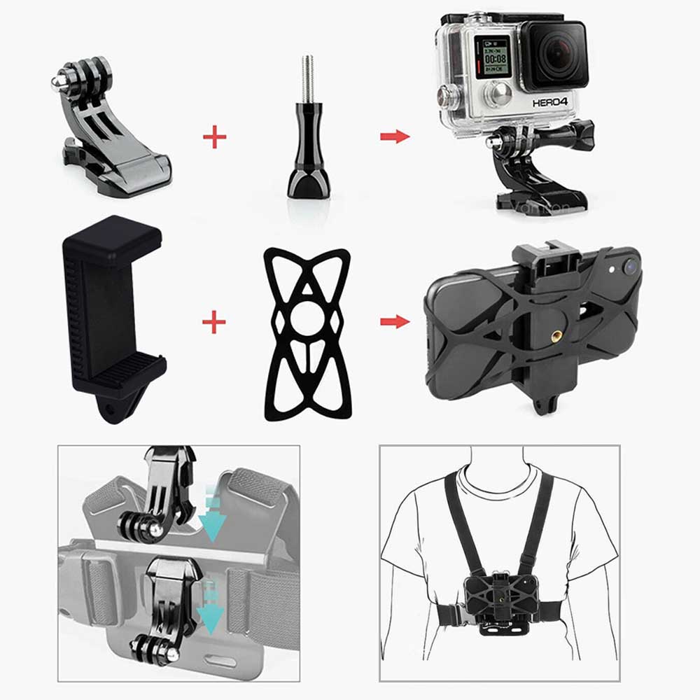 楽天市場】Gopro スマホチェストマウント5点セット スマホ脱落防止ゴム