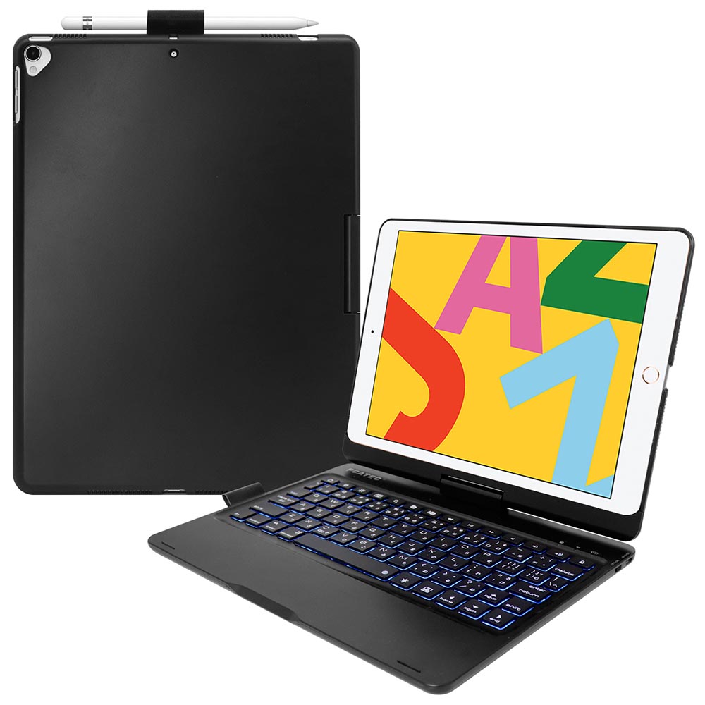 楽天市場】iPad 10.2 第7/8/9世代 かなキーボードケース 360度回転機能