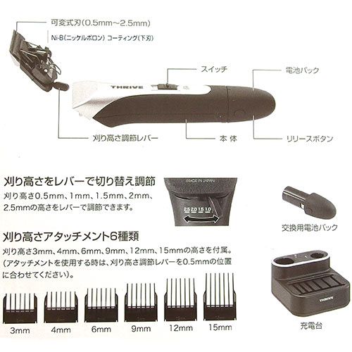 楽天市場】【可変式刃付】THRIVE（スライヴ）3200-P ブラック