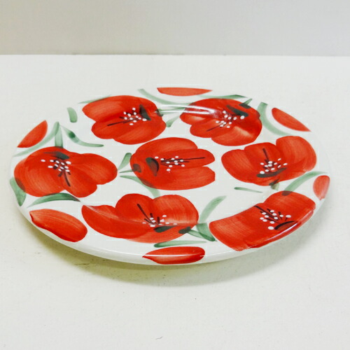 楽天市場】□スペイン陶器□ハエン 絵皿 Φ25cmレッドフラワー138APH