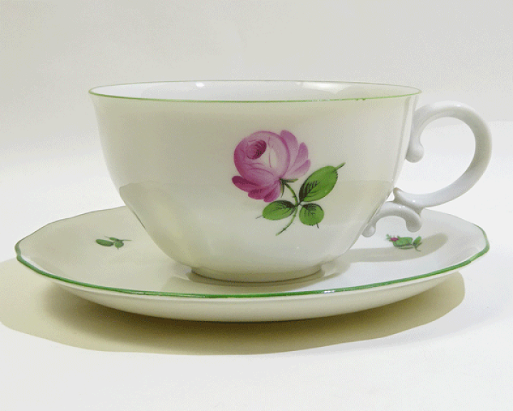 楽天市場】アウガルテン ウィンナーローズ ティーカップソーサー 送料