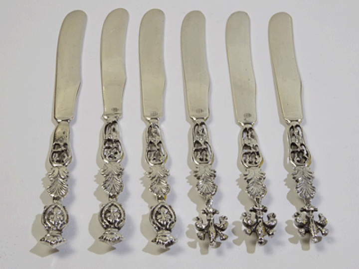 楽天市場】シルバーバターナイフ 紋章柄 6本セット 送料込み : 輸入