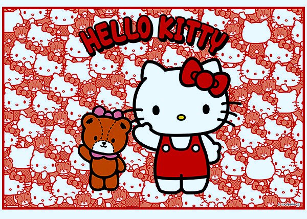 楽天市場】キャラクター レジャーシート キティ（ ぎっしり 薄赤茶系