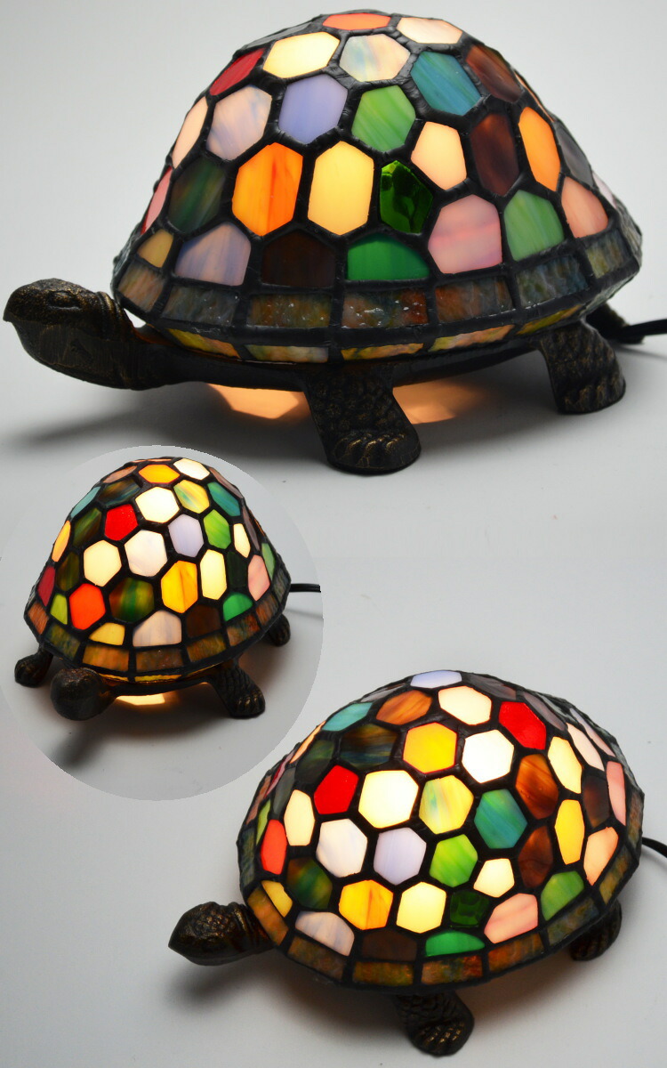 楽天市場】ステンドグラス かめ 卓上ランプ ズコット タッチセンサー