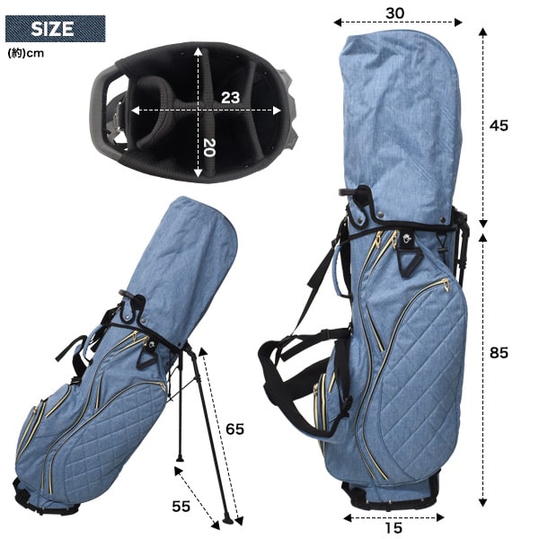 楽天市場】デニム【大容量ゴルフ ケース・スタンドキャディバッグ