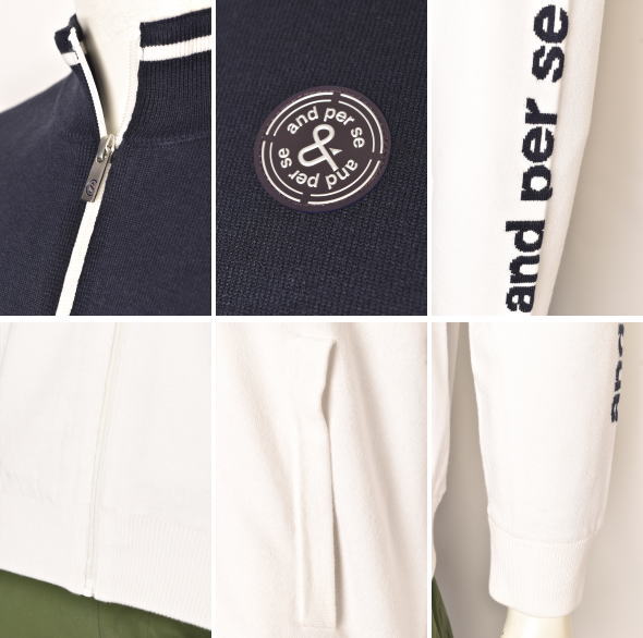 楽天市場】20％OFFセールアンパスィ and per seジップアップニット