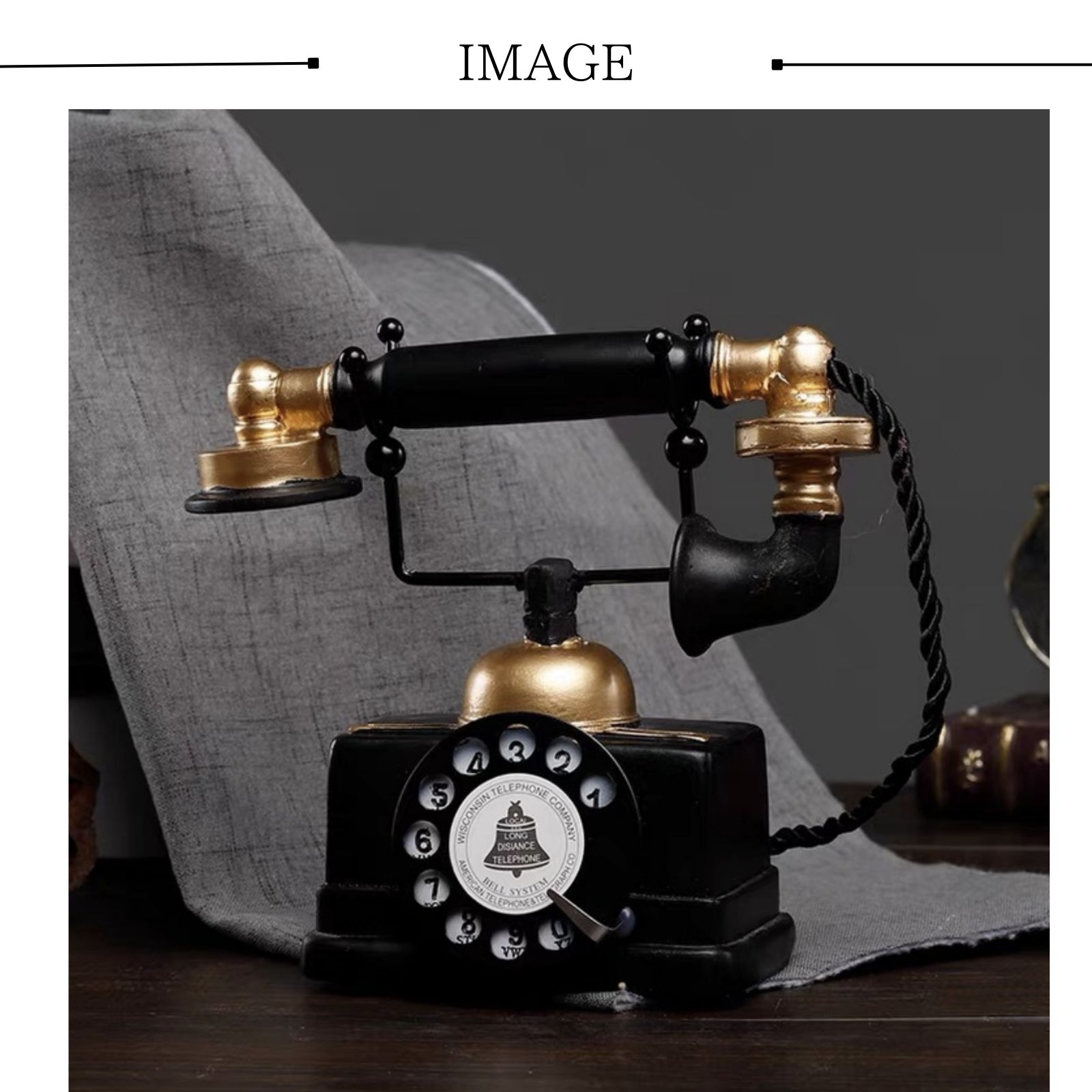 楽天市場】【送料無料】黒電話 置物 レトロ 電話機 インテリア