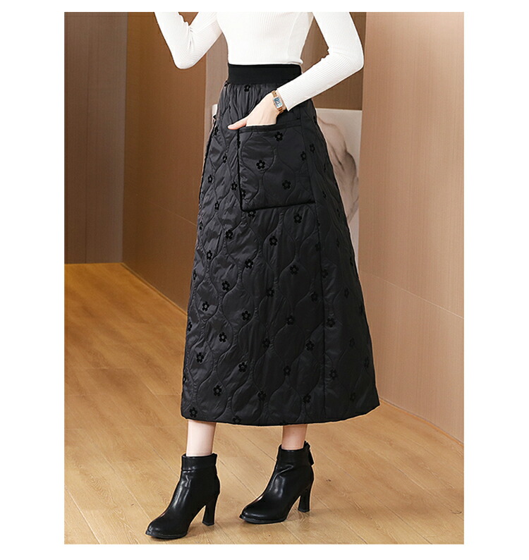 楽天市場】キルティング スカート ロング あったか キルティング