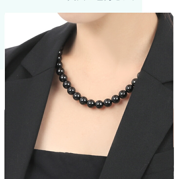 楽天市場】ジェット ネックレス お葬式 ブラックフォーマル 天然