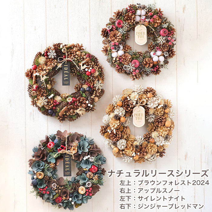 楽天市場】リース フラワーリース 冬 クリスマス CMナチュラルリース M