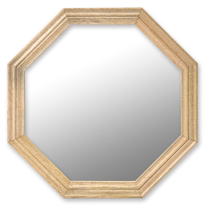 楽天市場】鏡 ミラー 壁掛け 八角 木枠 おしゃれ マンゴーウッド