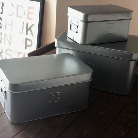 楽天市場】ブリキ 小物入れ 3個セット（S/M /L各1個）蓋付き 収納