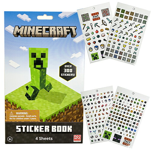 楽天市場】マインクラフト シール ステッカーブック 4シート 16699