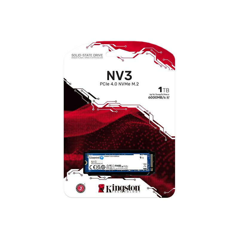楽天市場】キングストン NV3 PCIe 4.0 x4 NVMe SSD 1TB M.2 2280 SNV3S