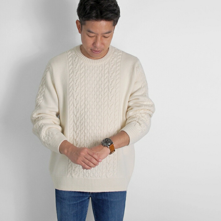 楽天市場】PRODIGAL メンズ ニット ケーブル カシミヤ 100％ 日本製