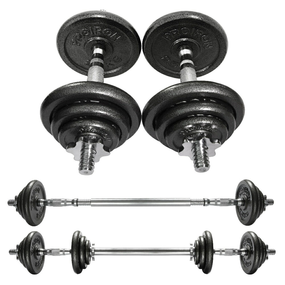 楽天市場】PROIRON ダンベル 鉄アレイ アジャスタブル 合計20kg 30kg