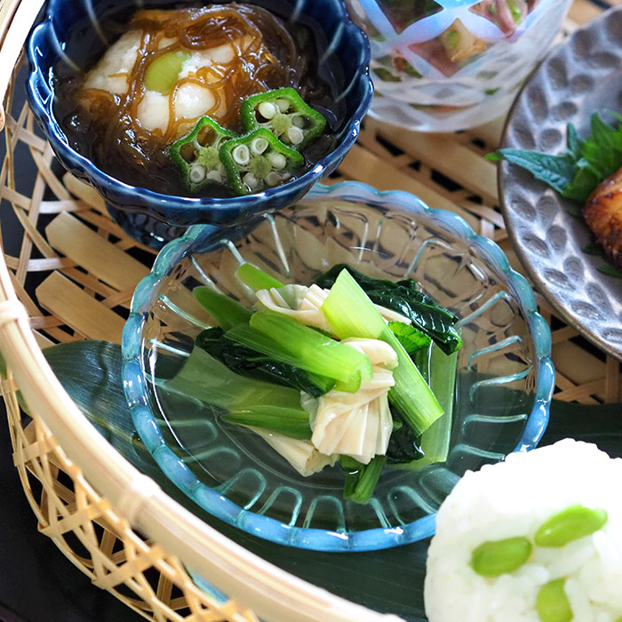 楽天市場】廣田硝子 雪の花 豆皿 ブルー / ガラス 日本製 ハンドメイド