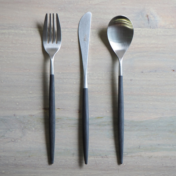 楽天市場】□クチポール ミオ・ブラック シルバー ディナーセット 3PCS