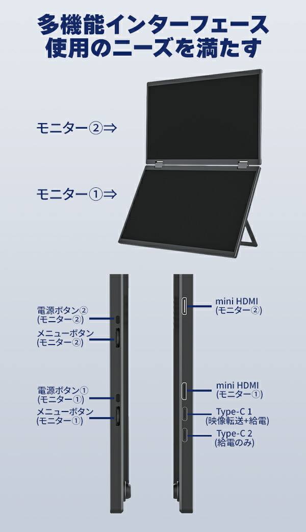 楽天市場】☆在庫一掃☆デュアルモニター モバイルモニター 15.6インチ