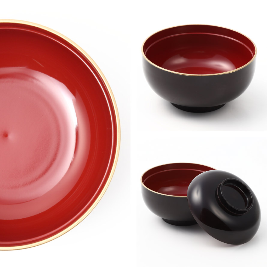 楽天市場】雑煮椀 5客 セット 530ml お椀 蓋付き 朱 黒 食洗機対応