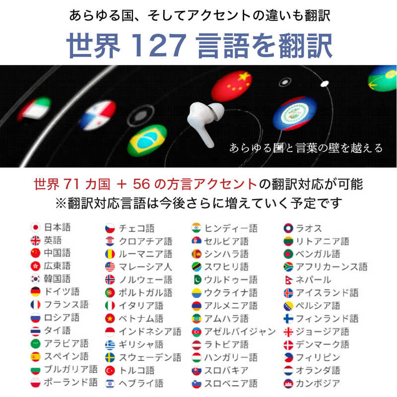 楽天市場】ウェザリージャパン AI翻訳機 ワイヤレスイヤホンとしても