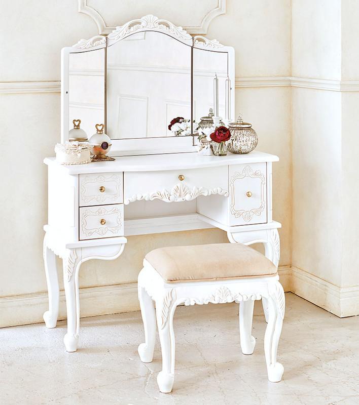 楽天市場】ドレッサー 3面 椅子 セット テーブル 化粧台 コスメ 鏡台