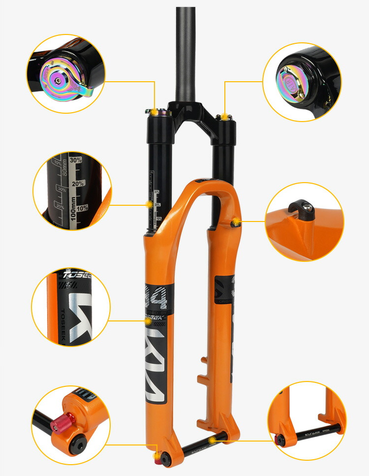 楽天市場】TOSEEK スルーアクスル サスペンションフォーク MTBフォーク