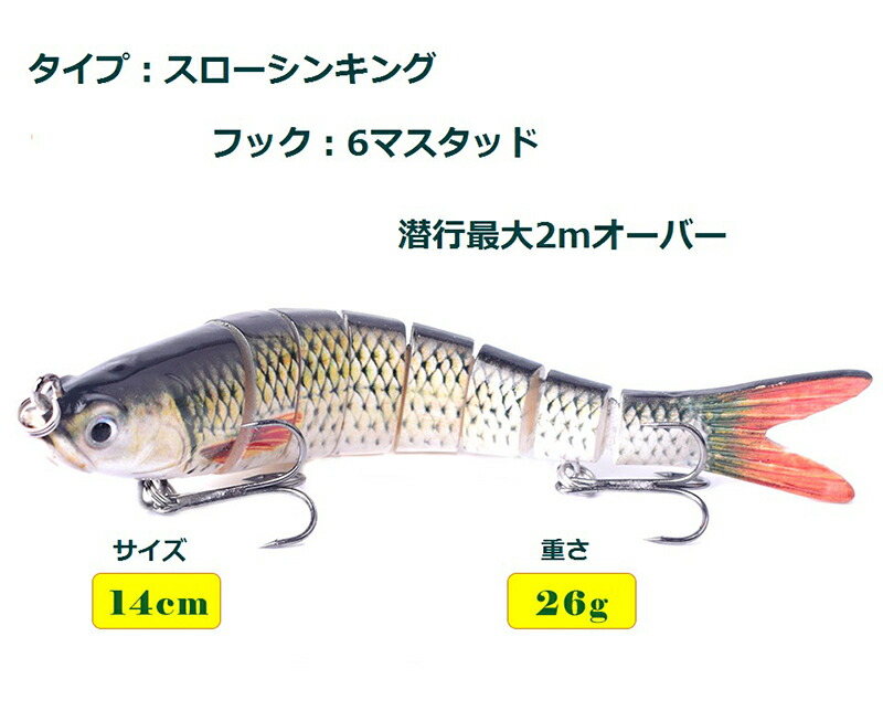 楽天市場】6本セット ビッグベイト ルアー ゆらゆら シーバス ルアー