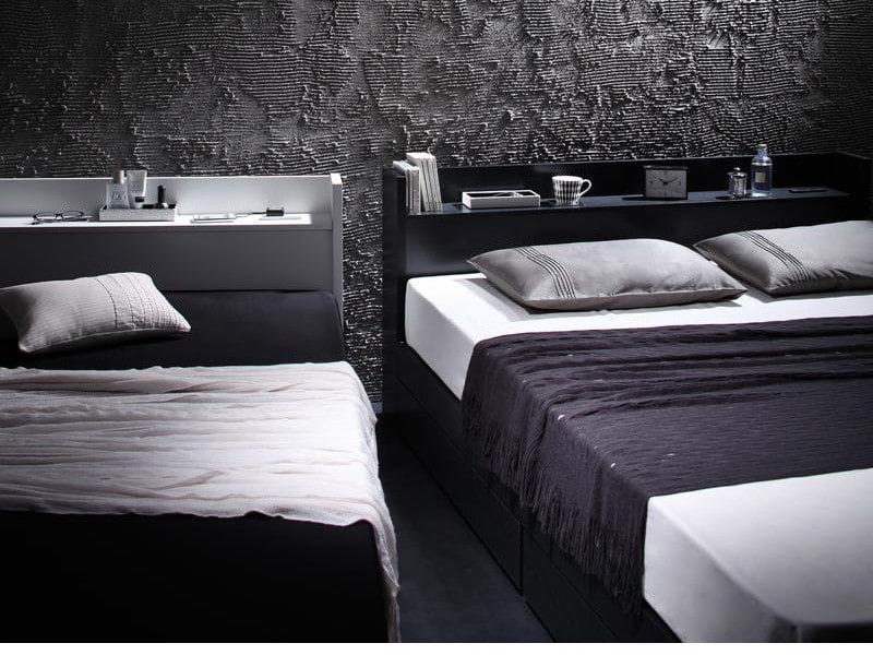 楽天市場】棚 コンセント付き 収納ベッド VEGA ベッドフレーム