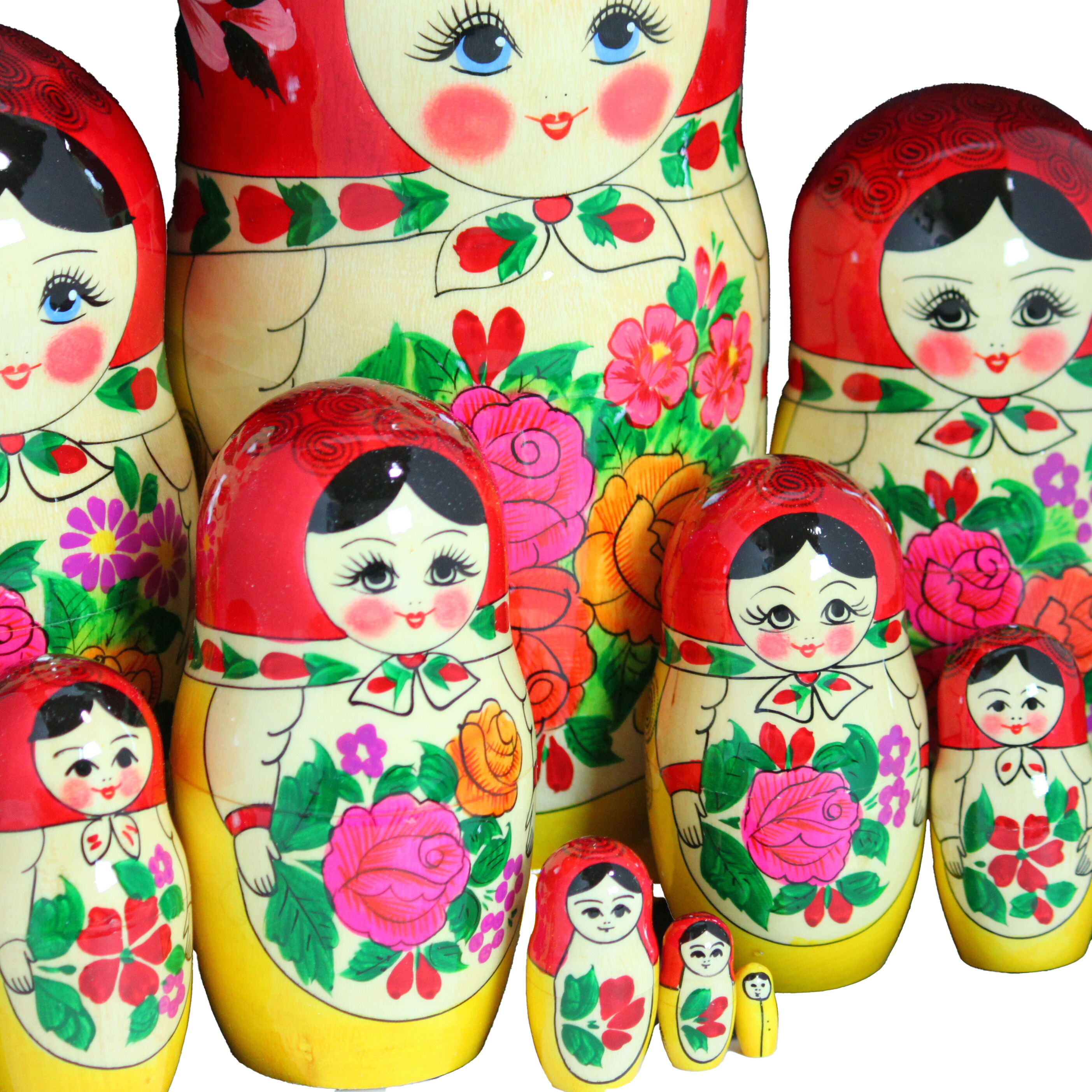 楽天市場】BIGロシヤーノチカ 10個組 赤頭巾伝統柄ロシア人形