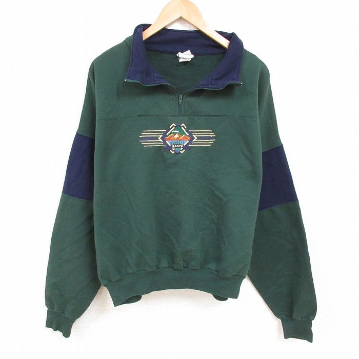 楽天市場】【中古】古着 長袖 ハーフジップスウェット メンズ 90年代