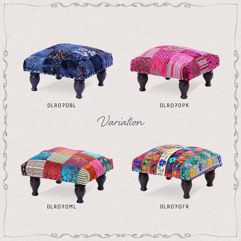 楽天市場】オットマン スツール チェア 椅子 イス パッチワーク ベロア