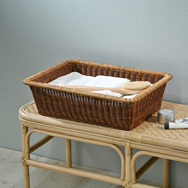 楽天市場】温泉旅館の脱衣所で使われるしっかりとしたラタン脱衣かご