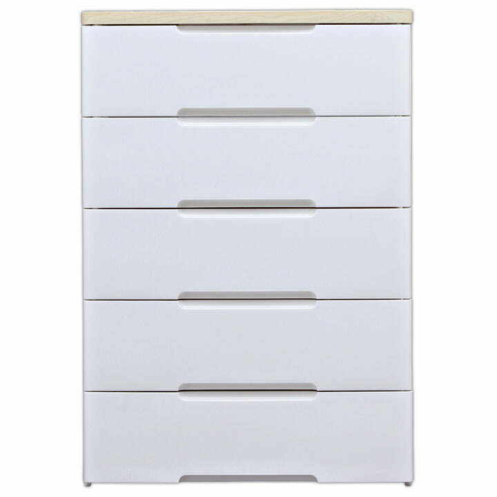 楽天市場】ウッドトップチェスト 5段 HG-805R ホワイト ナチュラル