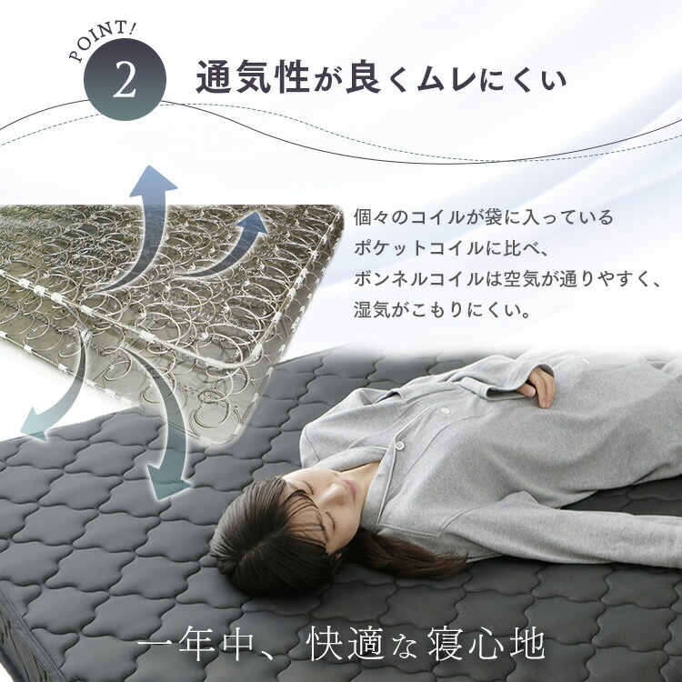 楽天市場】ボンネルコイルマットレス SD ブラック BCMT-SD マットレス