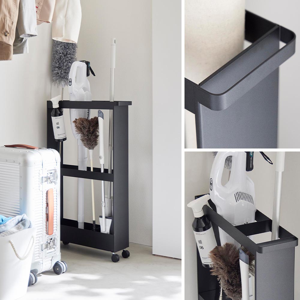 楽天市場】キャスター付き長物収納スリムワゴン タワー 山崎実業 tower