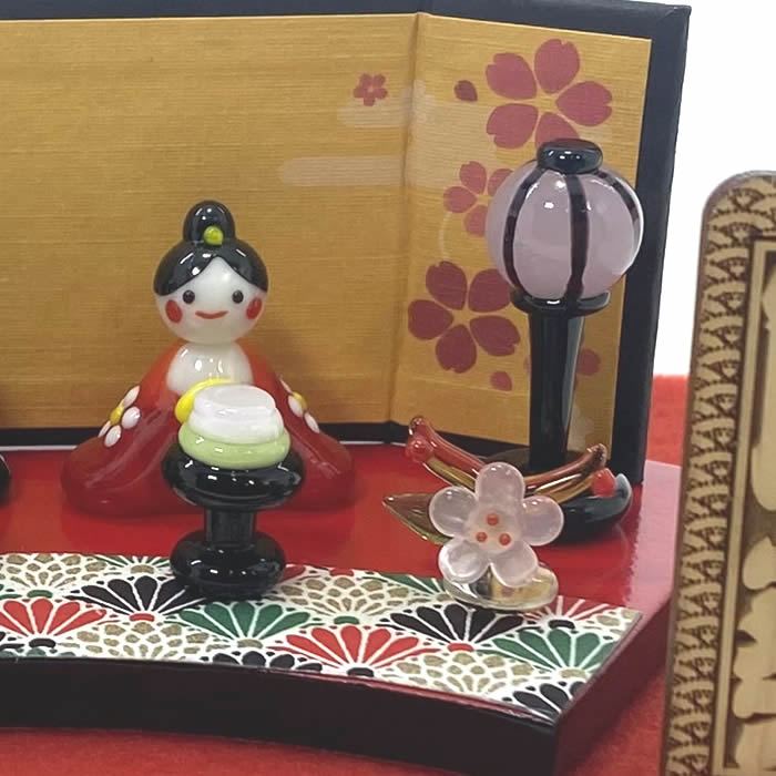 マルティグラス ガラス製雛人形セット（屏風付き） 2026年最新