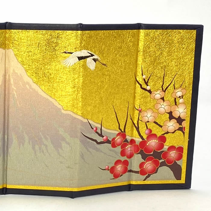楽天市場】6曲金屏風（富士日の出松竹梅 ）コンパクト人形にお勧め（幅