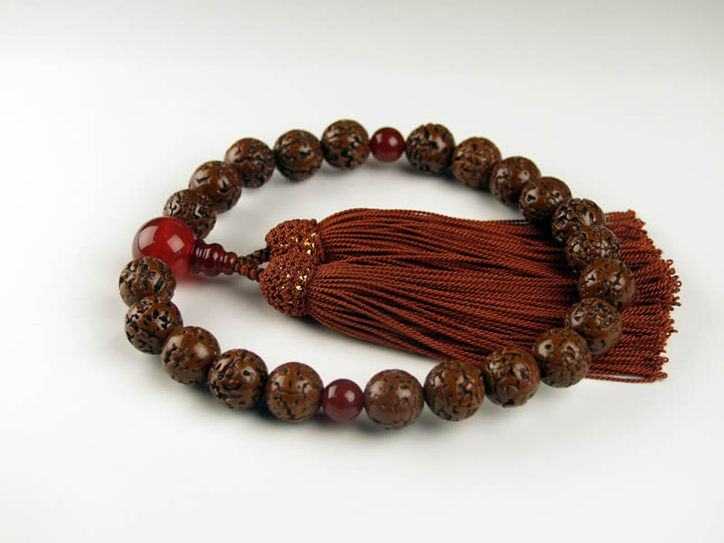 楽天市場】男性用念珠 金剛菩提樹瑪瑙仕立て片手22玉50010[珠数/数珠