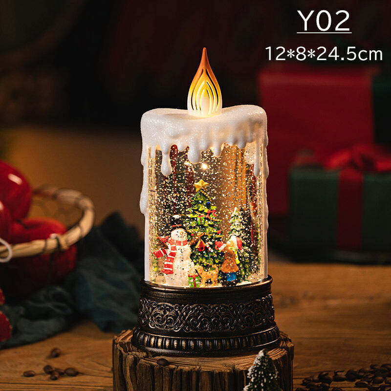 楽天市場】＼当日発送／オルゴール 自動降雪 スノードーム キャンドル