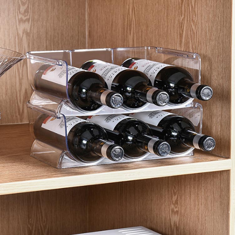楽天市場】ホルダー ワインラック 透明 ワイン棚 2個セット 冷蔵庫収納