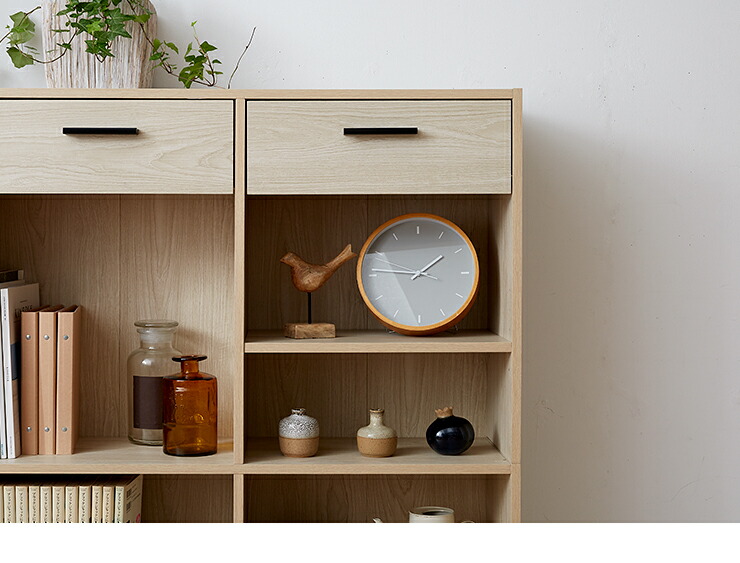 楽天市場】引き出し付き本棚 幅90 奥行29 高さ112 木製 ブックシェルフ