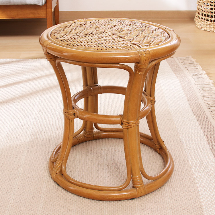 楽天市場】ラタン スツール HY 籐椅子 円形 籐家具 丸型 リビング 寝室
