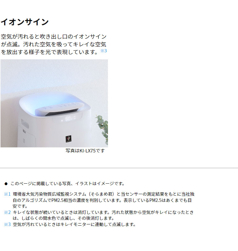 楽天市場】シャープ 加湿空気清浄機 KI-LS70-W ホワイト 空気清浄31畳