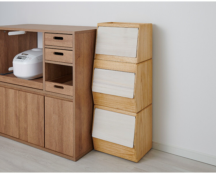 楽天市場】kirisai 日本製 桐のやさい櫃 野菜ストッカー すのこ棚板