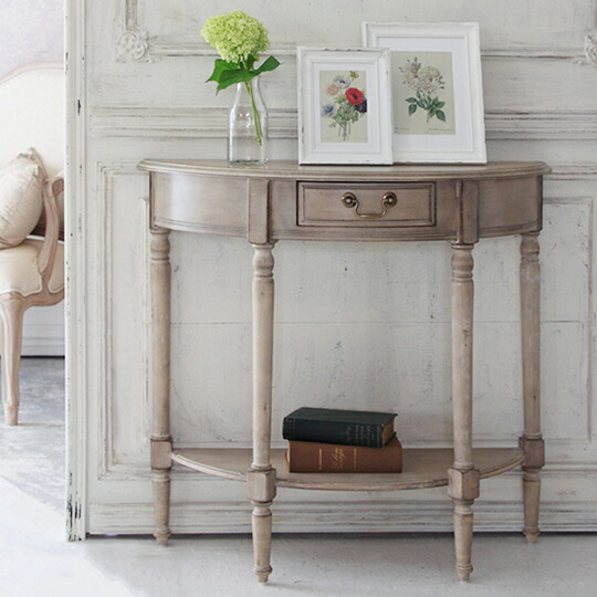 楽天市場】ラウンドコンソールテーブル 木製テーブル アンティーク