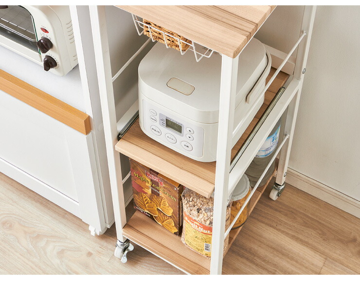 楽天市場】すき間収納 ヴィンテージ調 キッチンワゴン スリム 幅30cm